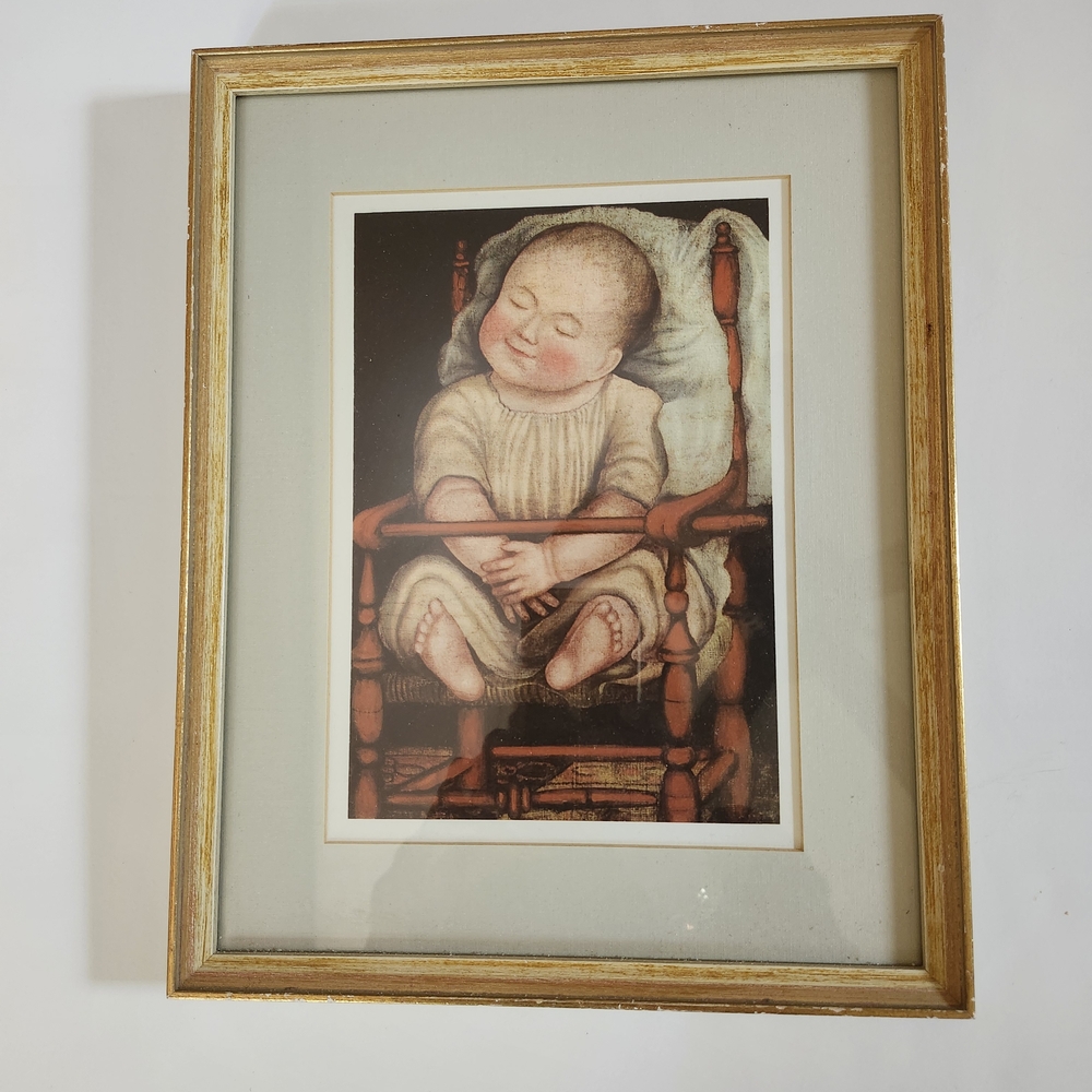 Baby in a Red Chair - Robert Arsenault Folk Art